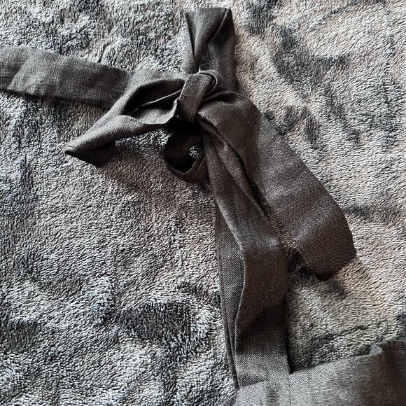 ✨Forever 21 Black Linen Blend Button Front Dress Women Large Tie Strap Sundress - Picture 6 of 9